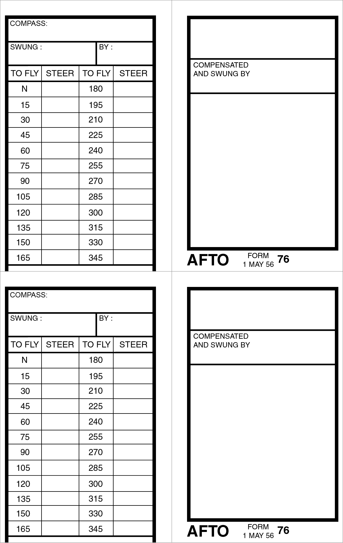 Warbird Information Exchange • View topic - USAF compass deviation For Compass Deviation Card Template